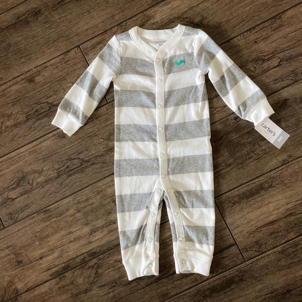 Carter’s Boys Striped Play and Sleep Onesie